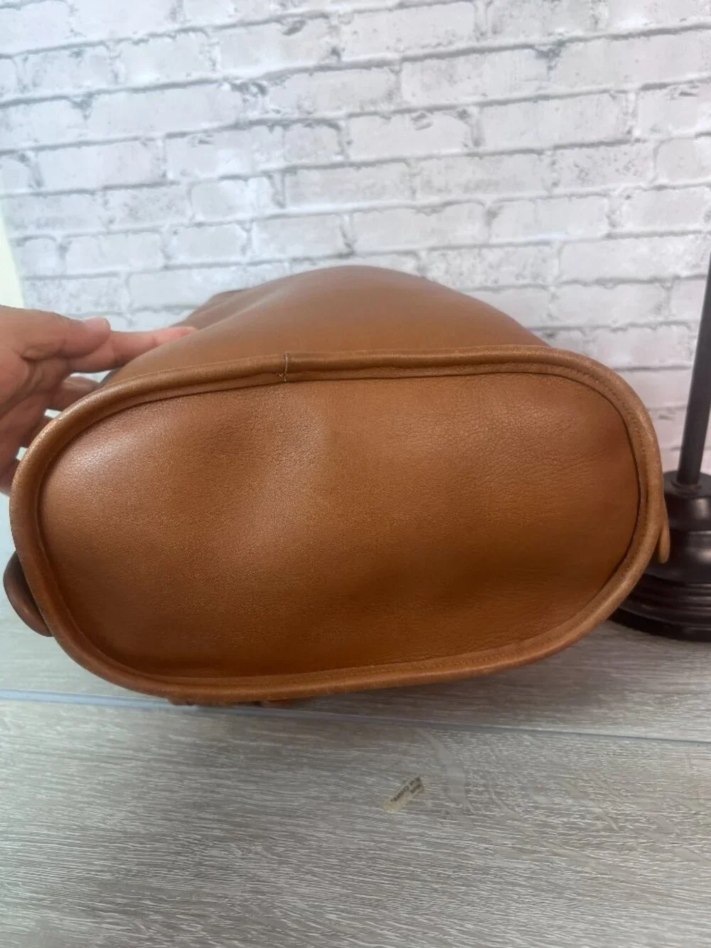 Vintage Coach 9952 Brown Leather Bucket Drawstring Shoulder Bag
